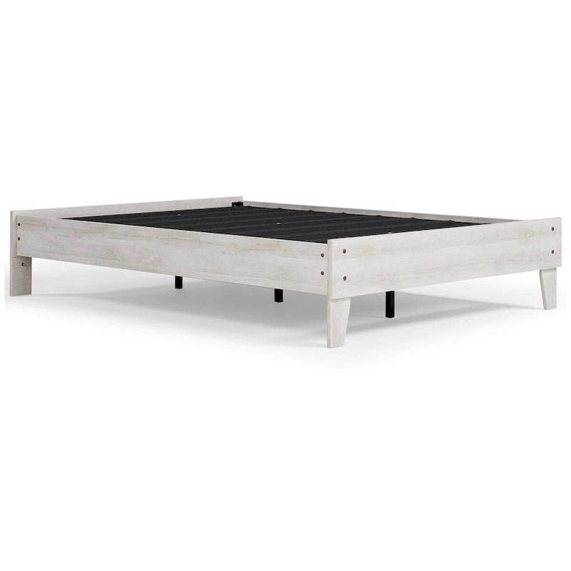 Signature Design by Ashley Shawburn Whitewash Platform Bed with 2 Nightstands