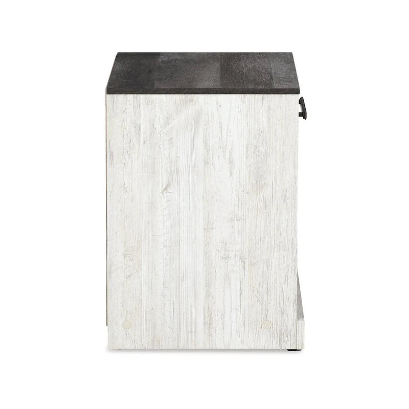 Signature Design by Ashley Shawburn Whitewash Platform Bed with 2 Nightstands