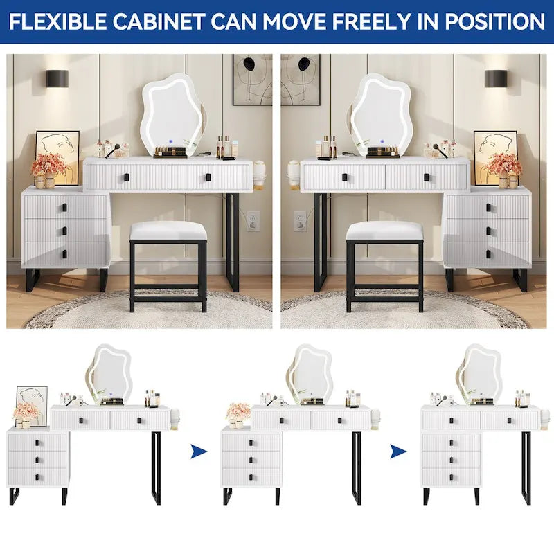 Moasis Expandable Cloud Vanity With Built-in Socket and Lighted Mirror - 49.90  H X 51.10  W X 15.70  D