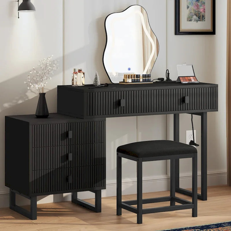 Moasis Expandable Cloud Vanity With Built-in Socket and Lighted Mirror - 49.90  H X 51.10  W X 15.70  D