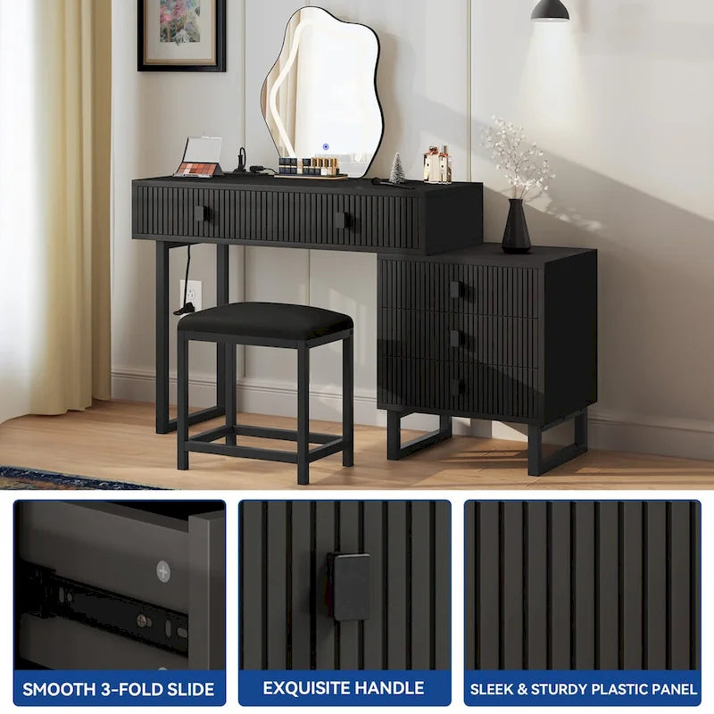 Moasis Expandable Cloud Vanity With Built-in Socket and Lighted Mirror - 49.90  H X 51.10  W X 15.70  D