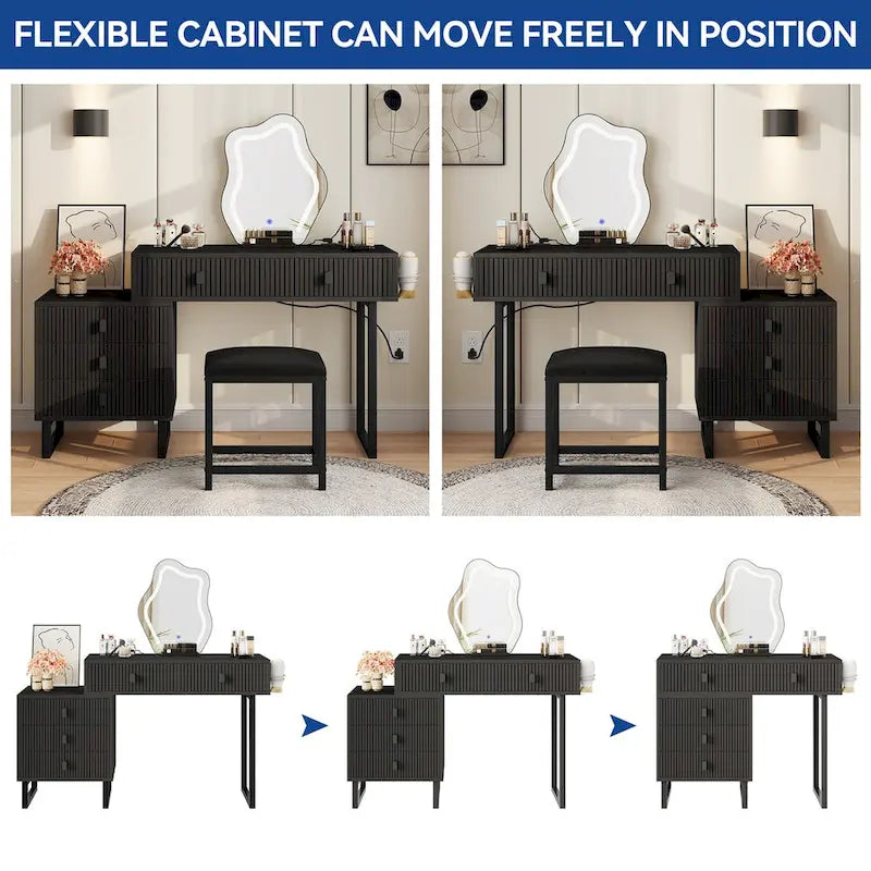 Moasis Expandable Cloud Vanity With Built-in Socket and Lighted Mirror - 49.90  H X 51.10  W X 15.70  D