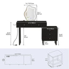 Moasis Expandable Cloud Vanity With Built-in Socket and Lighted Mirror - 49.90  H X 51.10  W X 15.70  D