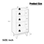 Mieres Dresser for Bedroom, 37  Tall Dresser Chest of Drawers, Hidden Drawer Handle, Storage Drawer Organizer