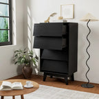 Mieres Dresser for Bedroom, 37  Tall Dresser Chest of Drawers, Hidden Drawer Handle, Storage Drawer Organizer