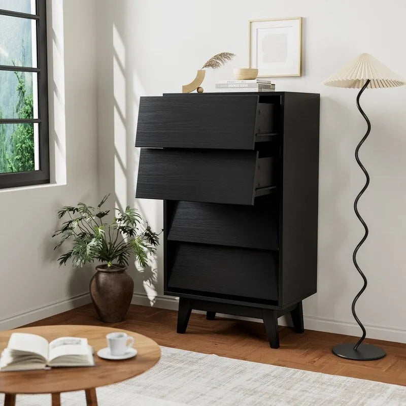 Mieres Dresser for Bedroom, 37  Tall Dresser Chest of Drawers, Hidden Drawer Handle, Storage Drawer Organizer