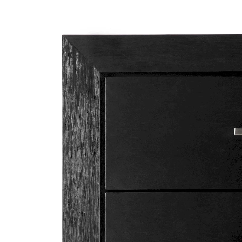 Furniture of America Alaric Modern Black Solid Wood 5-Drawer Storage Chest With Cedar-Lined Bottom Drawer