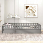 Montessori wooden children's floor bed with Support slat