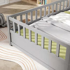 Montessori wooden children's floor bed with Support slat