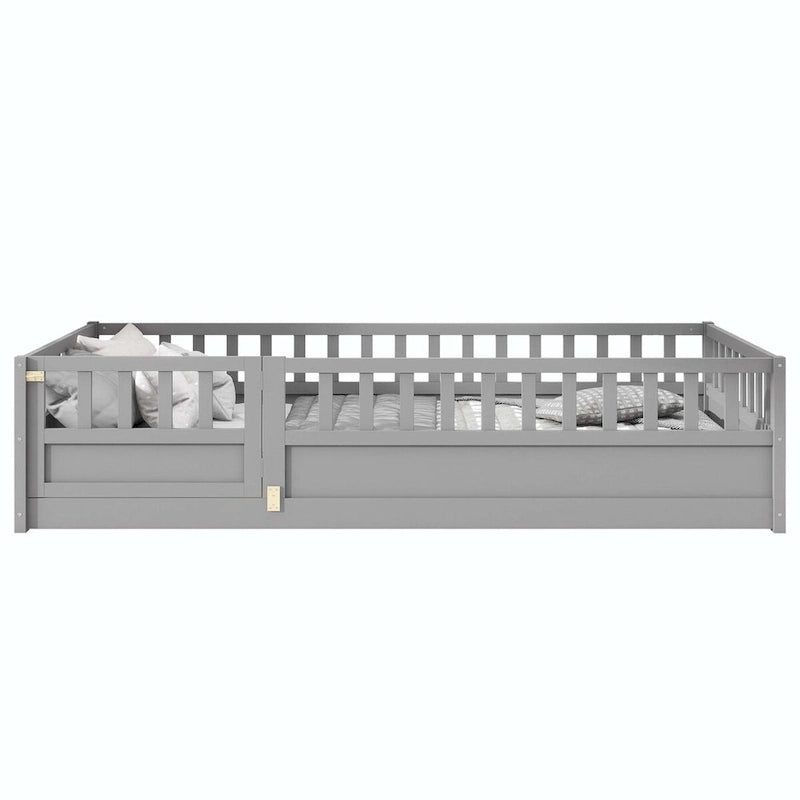 Montessori wooden children's floor bed with Support slat