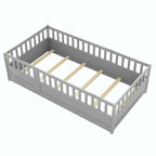 Montessori wooden children's floor bed with Support slat