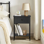 Nightstands Set of 2 Modern Bedside End Tables Dark Black