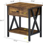 Nightstands Set of 2 Modern Bedside End Tables Dark Black