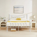 Javlergo Metal Bed Frame, Modern Platform Bed Frame with Headboard and Footboard, No Box Spring Needed