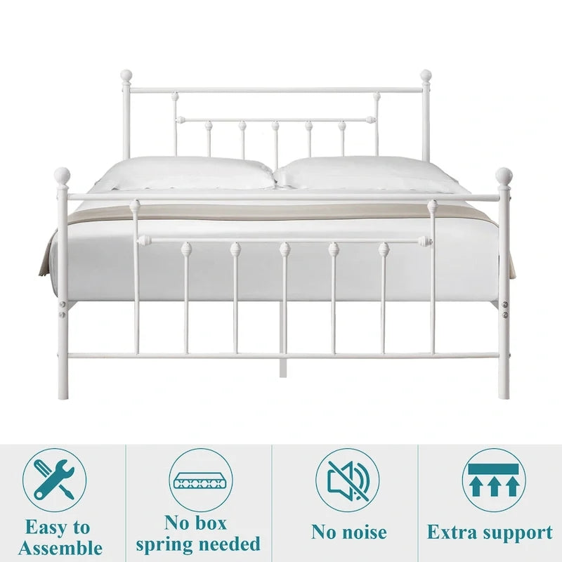 Javlergo Metal Bed Frame, Modern Platform Bed Frame with Headboard and Footboard, No Box Spring Needed