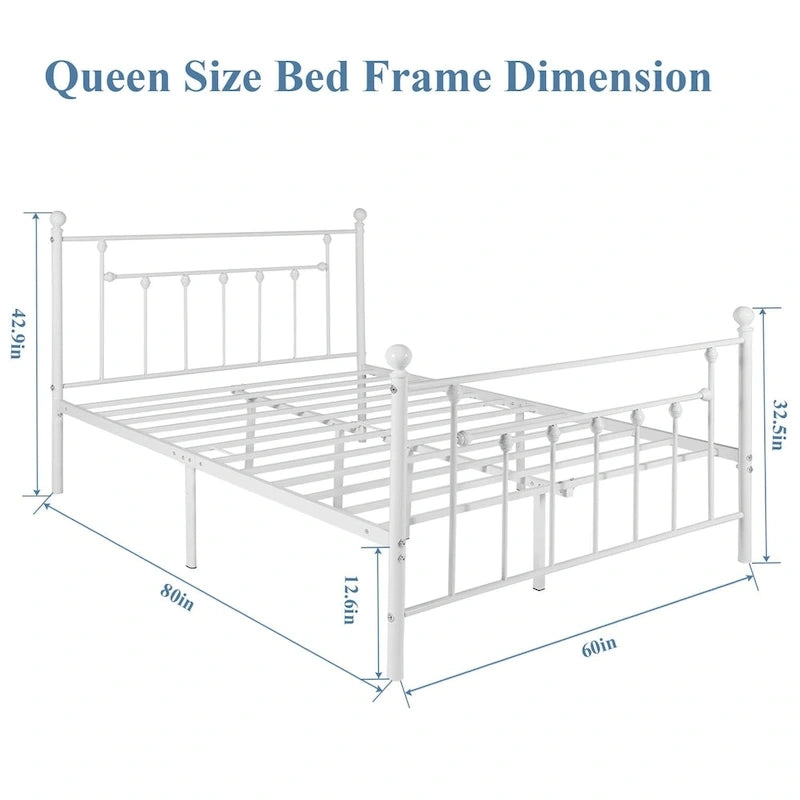 Javlergo Metal Bed Frame, Modern Platform Bed Frame with Headboard and Footboard, No Box Spring Needed