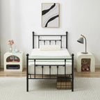 Javlergo Metal Bed Frame, Modern Platform Bed Frame with Headboard and Footboard, No Box Spring Needed