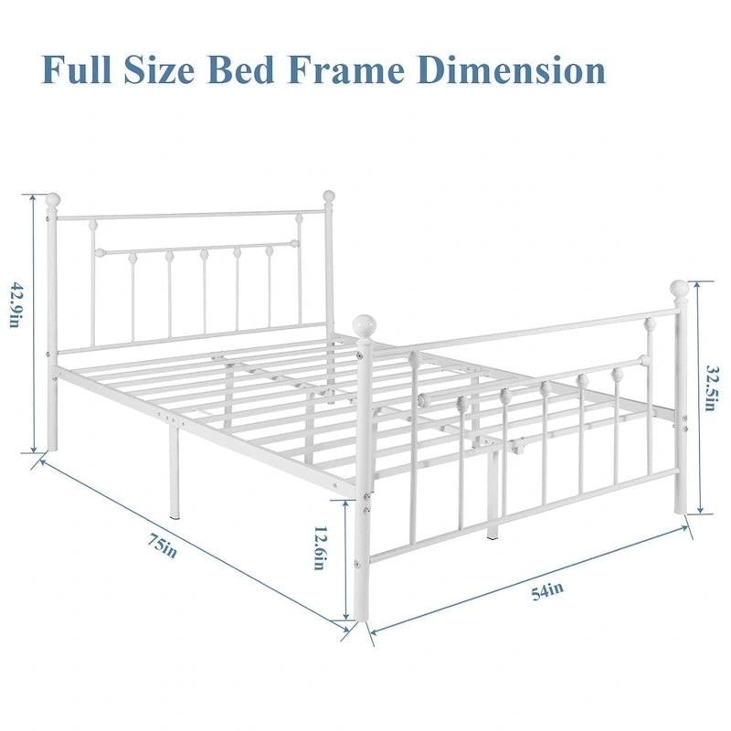 Javlergo Metal Bed Frame, Modern Platform Bed Frame with Headboard and Footboard, No Box Spring Needed