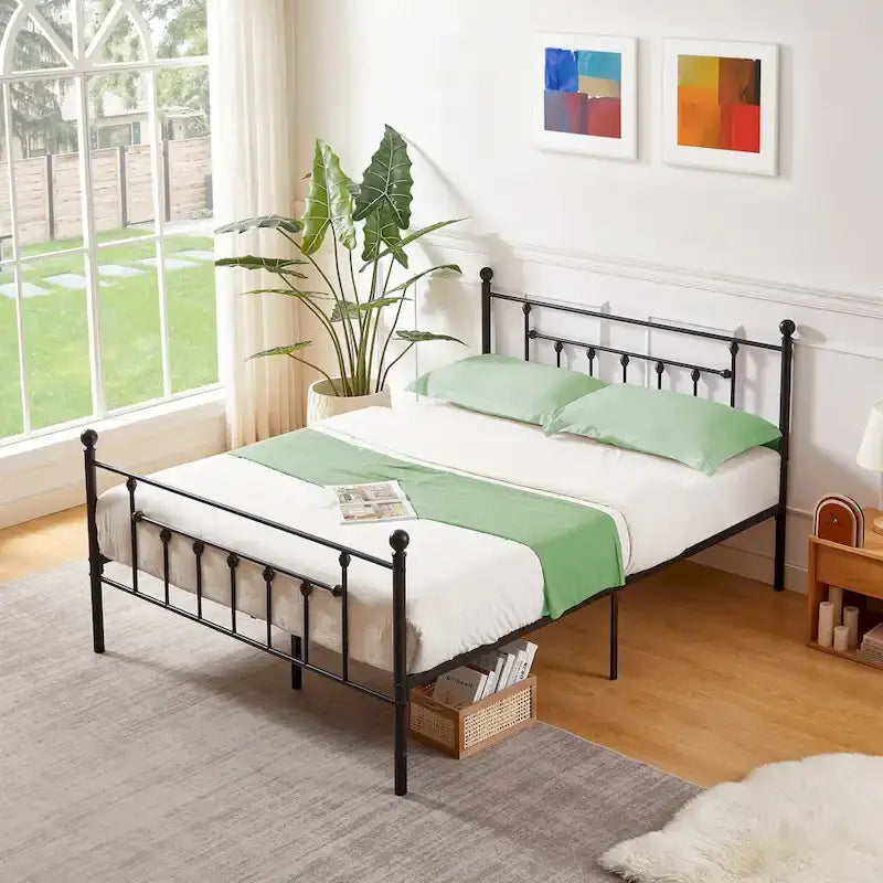 Javlergo Metal Bed Frame, Modern Platform Bed Frame with Headboard and Footboard, No Box Spring Needed