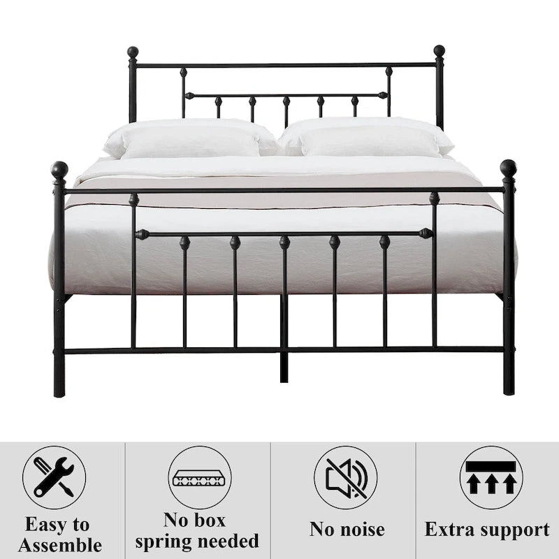 Javlergo Metal Bed Frame, Modern Platform Bed Frame with Headboard and Footboard, No Box Spring Needed
