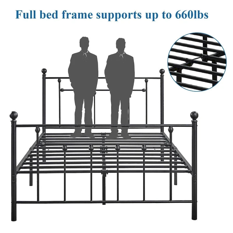 Javlergo Metal Bed Frame, Modern Platform Bed Frame with Headboard and Footboard, No Box Spring Needed