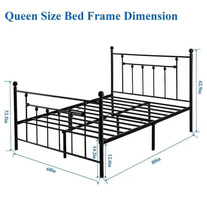 Javlergo Metal Bed Frame, Modern Platform Bed Frame with Headboard and Footboard, No Box Spring Needed