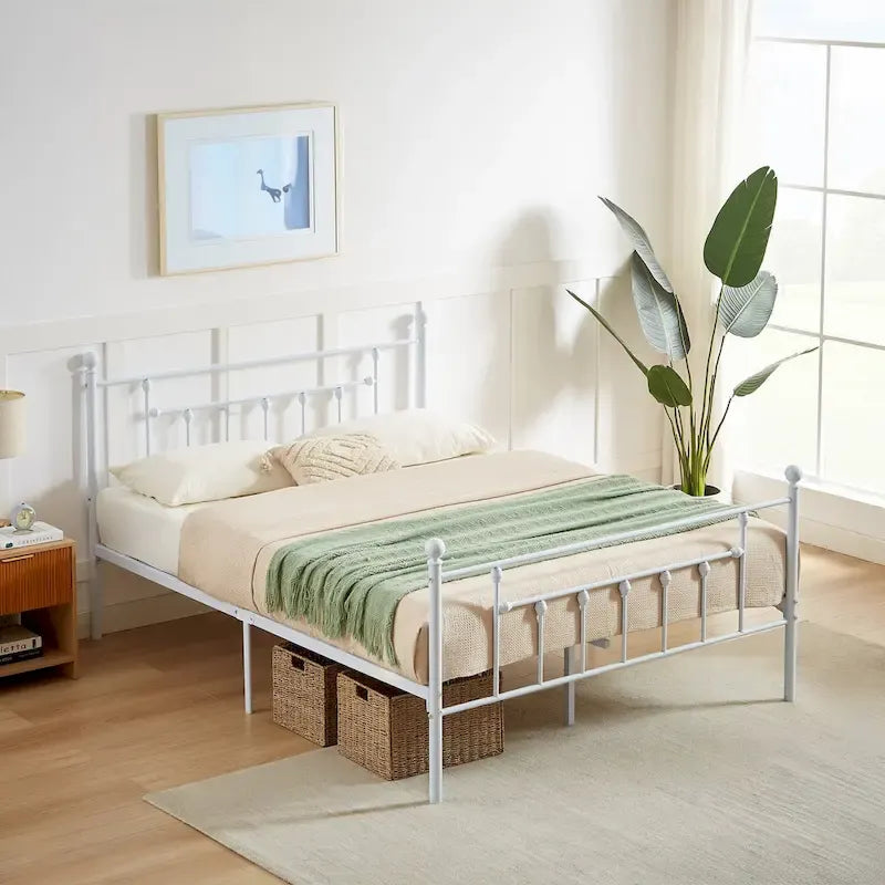 Javlergo Metal Bed Frame, Modern Platform Bed Frame with Headboard and Footboard, No Box Spring Needed