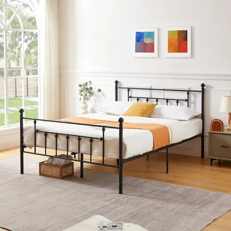 Javlergo Metal Bed Frame, Modern Platform Bed Frame with Headboard and Footboard, No Box Spring Needed