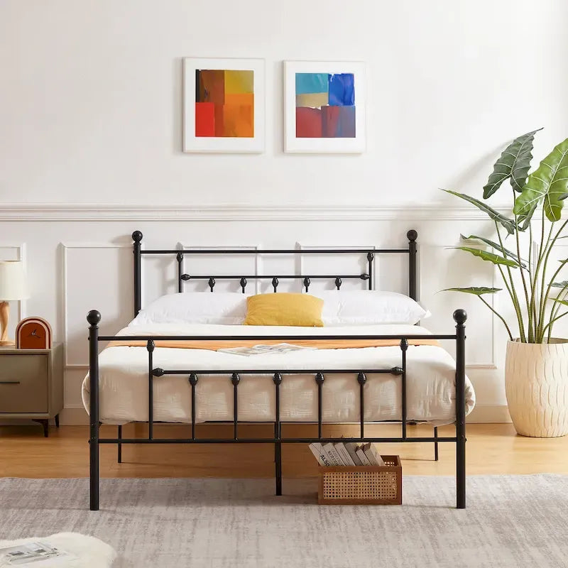 Javlergo Metal Bed Frame, Modern Platform Bed Frame with Headboard and Footboard, No Box Spring Needed