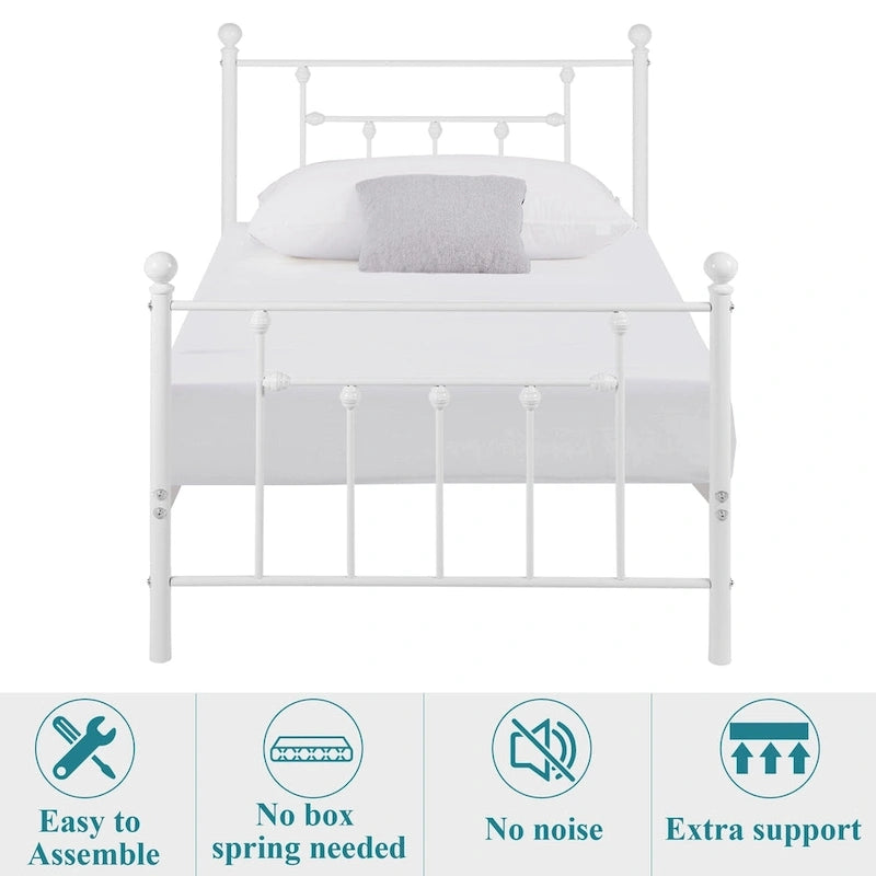 Javlergo Metal Bed Frame, Modern Platform Bed Frame with Headboard and Footboard, No Box Spring Needed