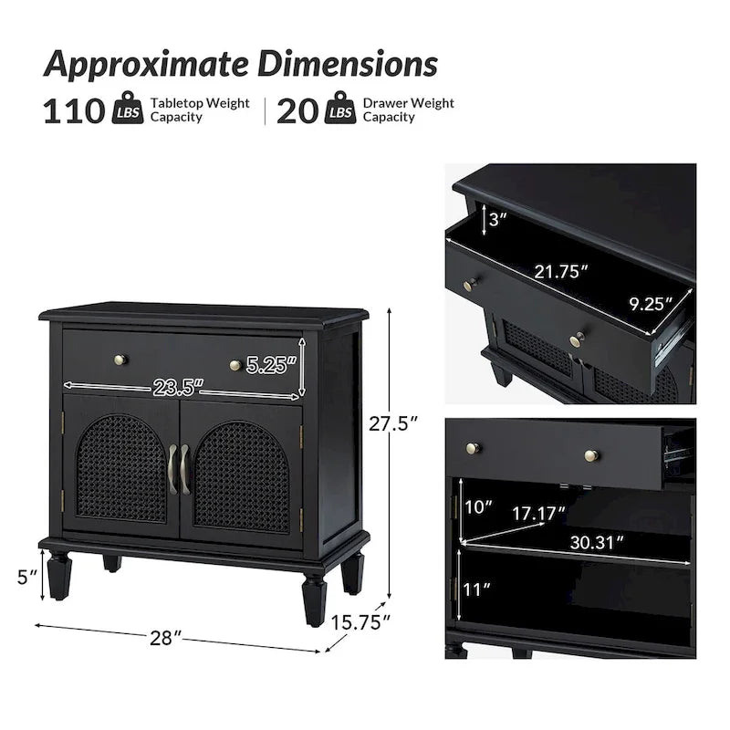 Georg Traditional 27 Tall Rattan Nightstand with Adjustable Feet Set of 2 by HULALA HOME