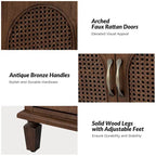 Georg Traditional 27 Tall Rattan Nightstand with Adjustable Feet Set of 2 by HULALA HOME