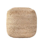 Nuloom Cork Braided Solid Jute Ottoman Pouf