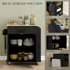 HOMCOM Kitchen Island with Storage, Rolling Kitchen Cart with AC Outlets and USB Ports