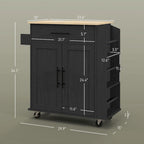 HOMCOM Kitchen Island with Storage, Rolling Kitchen Cart with AC Outlets and USB Ports