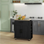 HOMCOM Kitchen Island with Storage, Rolling Kitchen Cart with AC Outlets and USB Ports