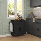 HOMCOM Kitchen Island with Storage, Rolling Kitchen Cart with AC Outlets and USB Ports