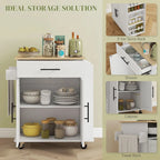 HOMCOM Kitchen Island with Storage, Rolling Kitchen Cart with AC Outlets and USB Ports