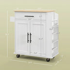 HOMCOM Kitchen Island with Storage, Rolling Kitchen Cart with AC Outlets and USB Ports
