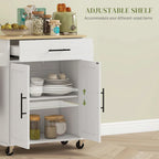 HOMCOM Kitchen Island with Storage, Rolling Kitchen Cart with AC Outlets and USB Ports