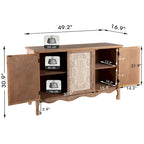 Adika Solid Wood Vintage Vibe Accent Cabinet