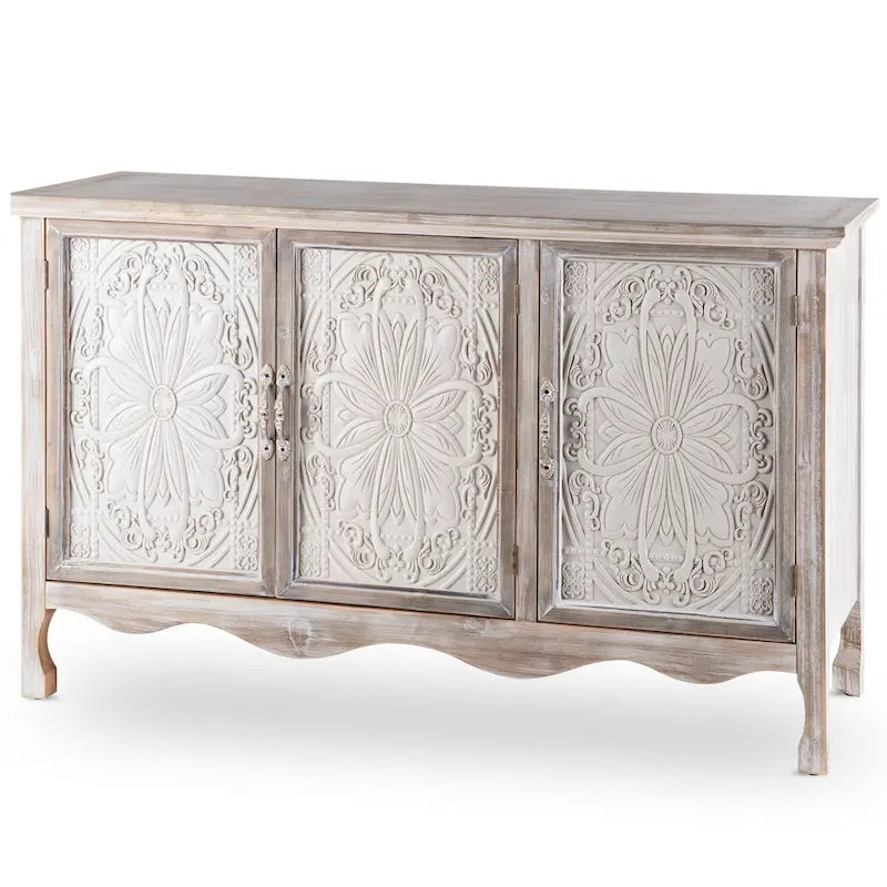 Adika Solid Wood Vintage Vibe Accent Cabinet