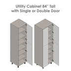 24  x 84  Utility Cabinet-Four Door-Grey - 24 x 84 x 23 3/8