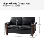 Hedda Transitional 59 Wide Leather Sofa with Solid Wood Legs by HULALA HOME