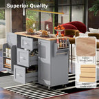 Kitchen Cart with Rubber Wood Top