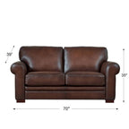 Hydeline Brookfield Top Grain Leather Sofa Set, Sofa, Loveseat and Chair