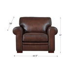 Hydeline Brookfield Top Grain Leather Sofa Set, Sofa, Loveseat and Chair