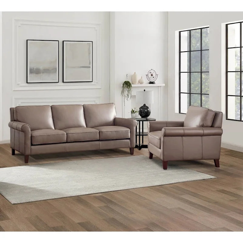 Hydeline Laguna Top Grain Leather Sofa Set, Sofa and Chair - Sofa, Chair