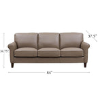 Hydeline Laguna Top Grain Leather Sofa Set, Sofa and Chair - Sofa, Chair