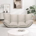 Modern Lazy Sofa Bed Beige Folding Futon for Kids or Home